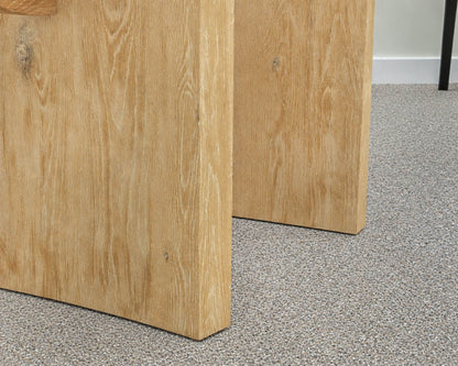 Light Washed Round Dining Table In Natural Reclaimed Wood Finish