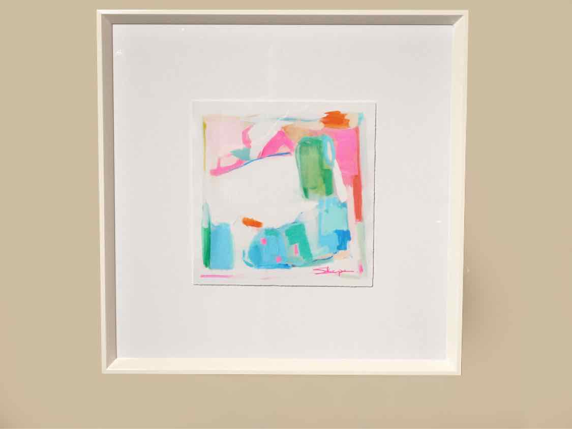 "Salt Air III" Float Mount Giclee Print in High Gloss White Frame