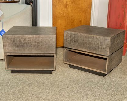 Pair of Restoration Hardware 'Monterey' Nightstands in Grey