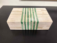 Medium Decorative Box in Ivory & Green