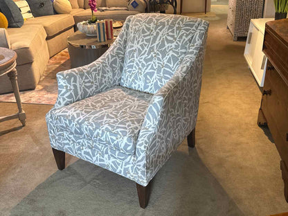 Sam Moore'Aviva'  Origami Branch  Platinum& Beige Accent Upholstery Arm Chair