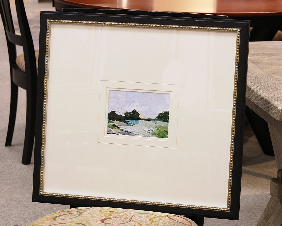 "A Glimpse Outside III" Matted Print in Black & Gold Frame