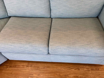 Norwalk 3-Piece Curved Sectional in Sky Blue Tweed