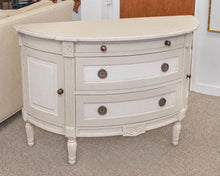 Cream Finish Demilune W/ 2 Doors & 3 Drawers