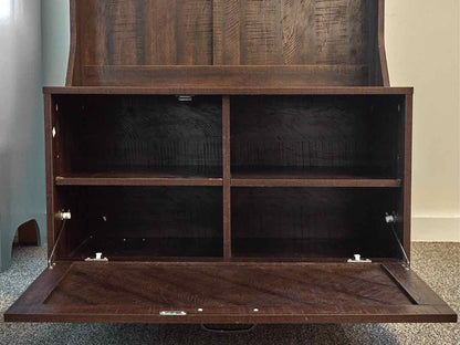 Rustic Dark Stain Hall Tree