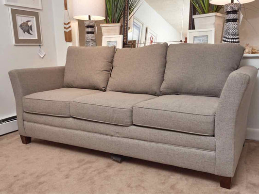 Klaussner Grey Upholstered 3 Cushion Queen Sleeper  Sofa