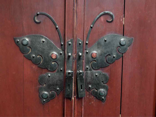 Antique Chinese Armoire W/ Butterfly Hinges