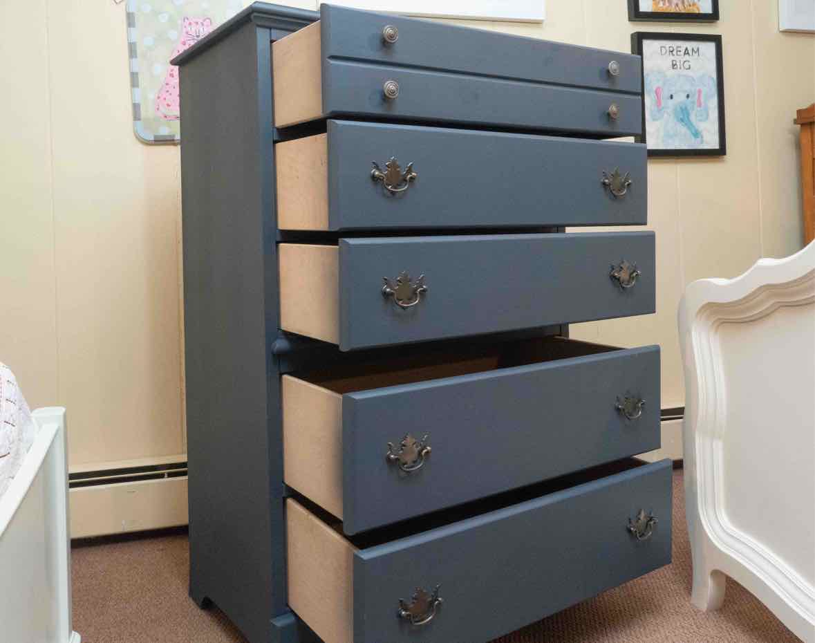 'Blue Sea Tern' Custom Finish 5 Drawer Chest