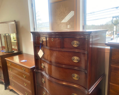 White Fine Furniture Serpentine Front Chest-on-Chest in Mahogany