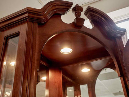 Lighted Cherry Corner Cabinet W/ Two Doors