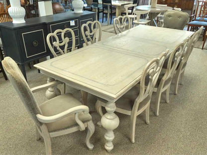 Universal Grey Driftwood Finish Table & 8 Chair Set