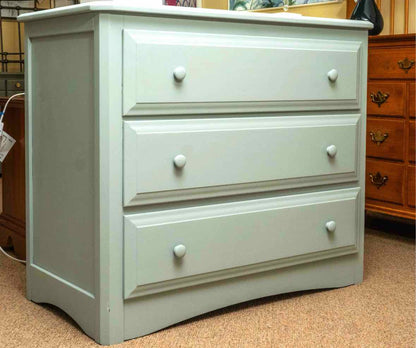 Ice Blue Finish 3 Drawer Dresser with Wood Knobs