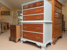 Mahogany 3 Over 2 'Ice Blue' Finish Chest
