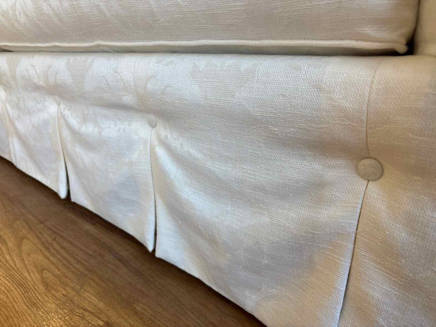 Ethan Allen Curved Tufted Sofa