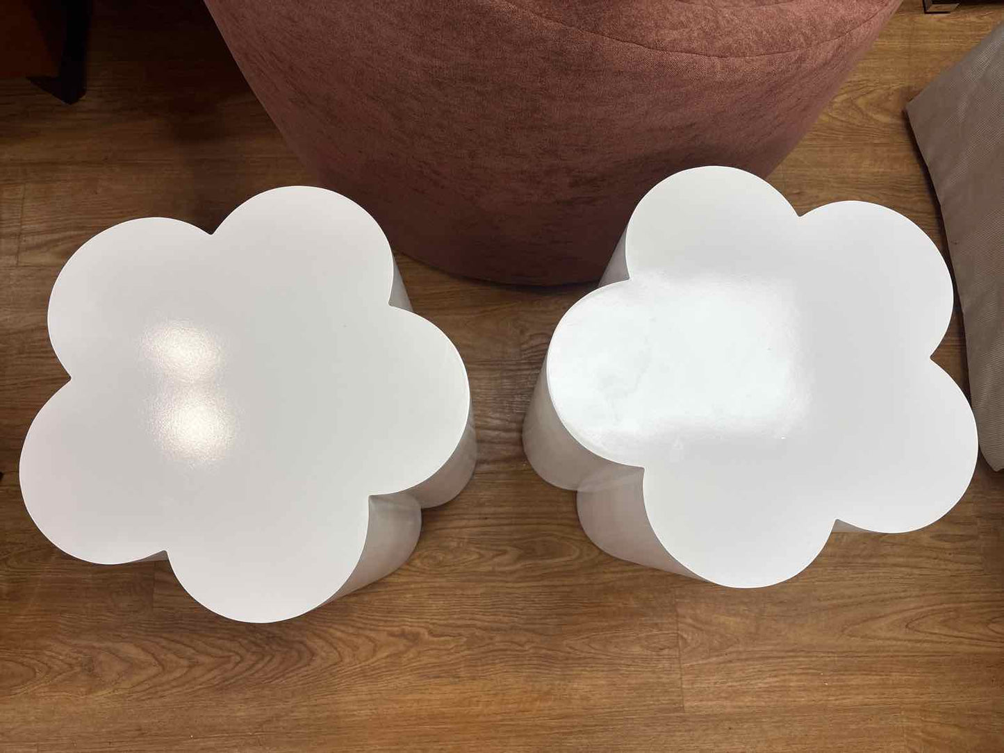 Pair of White Daisy Side Tables