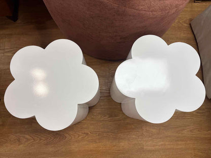 Pair of White Daisy Side Tables