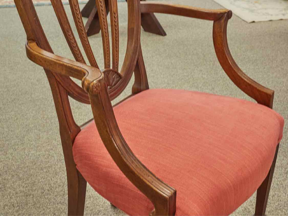 Pair of Baker Cherry Shield Back Dining Chairs