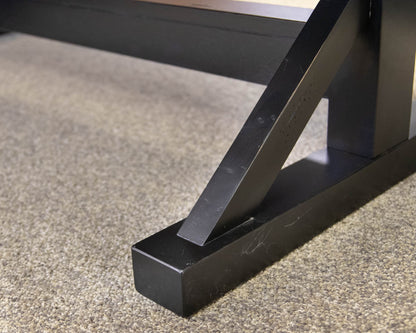 Wood Plank Cocktail Table W/Black X-Frame Trestle Base
