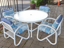 White Vinyl Tube Outdoor Dining  Set