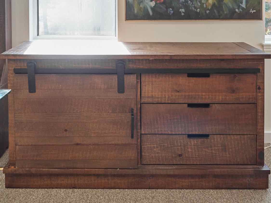 Rustic Barn Door Media Cabinet