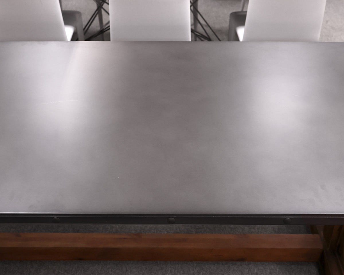 Zinc Top 10' Trestle Dining Table in Pine