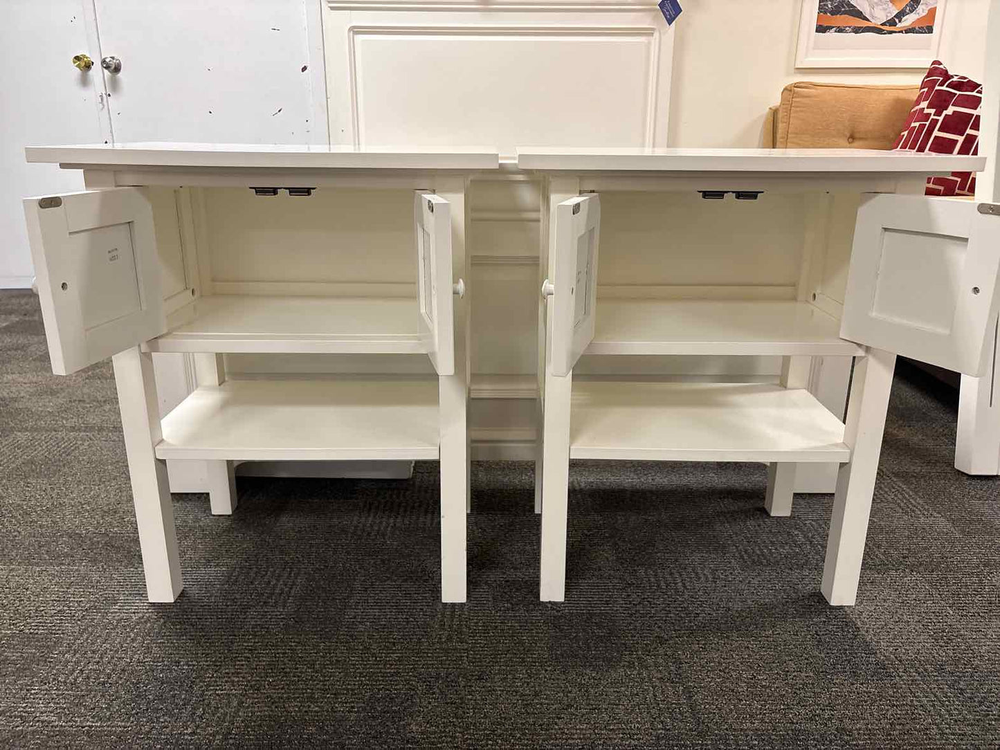Pair of Maine Cottage White Nightstands