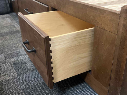 Vaughan Bassett Leather Panel Queen Storage Bed