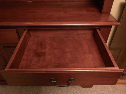 Le Mieur Cherry  2 Glass Pane Door Hutch in Russet Finish