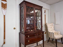 Vintage Mahogany China Cabinet W/ Glass Doors