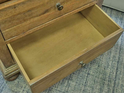 Pair of RH 'St. James 'Oak  Neoclassical 3 Drawer  Nightstands