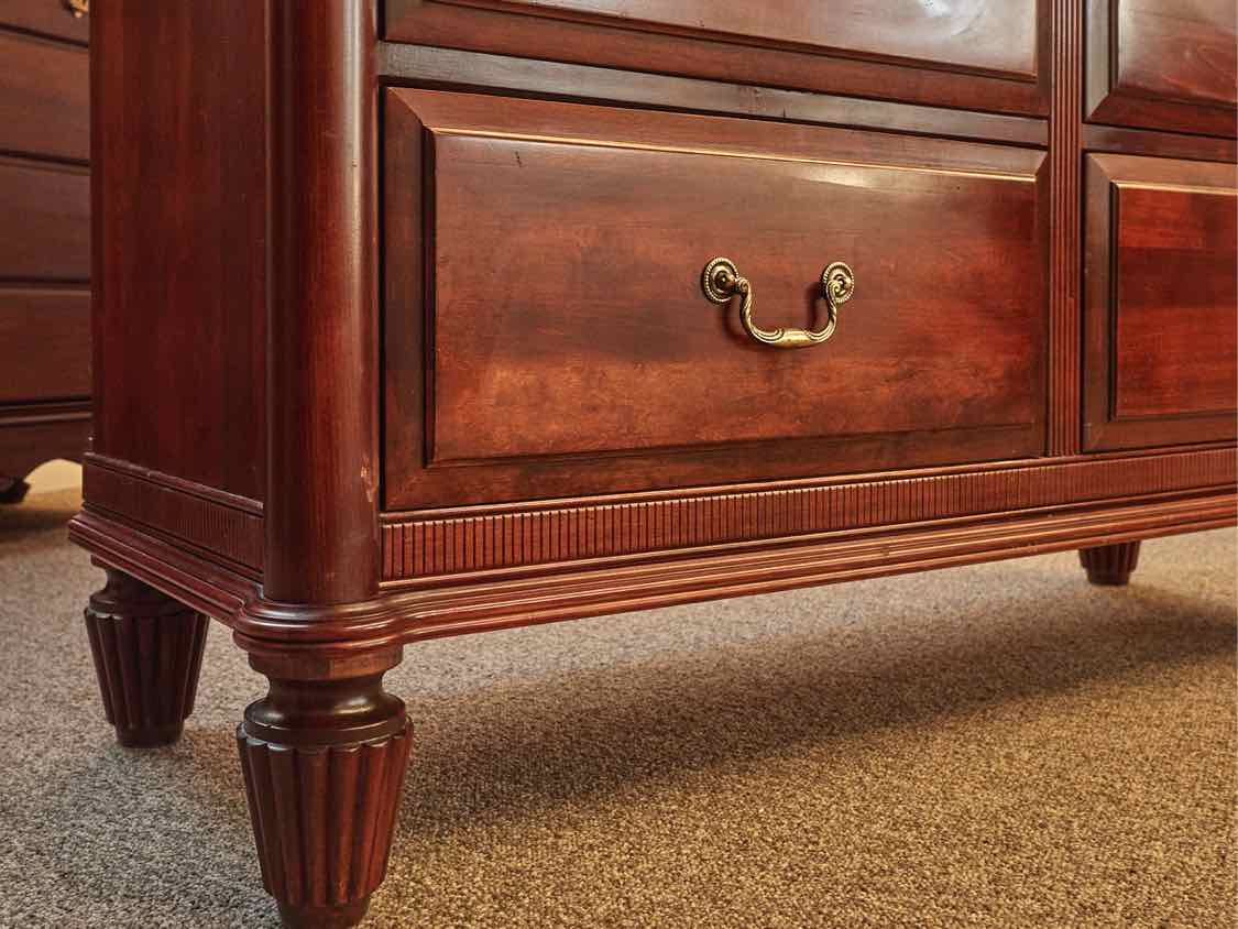 Cherry Double Bow Front Chest in Cinnamon Finish
