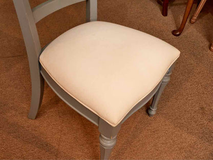 Set Of 4 Stanley 'Sea Watch Blue'' Finish White Muslin Cushions Dining Chairs