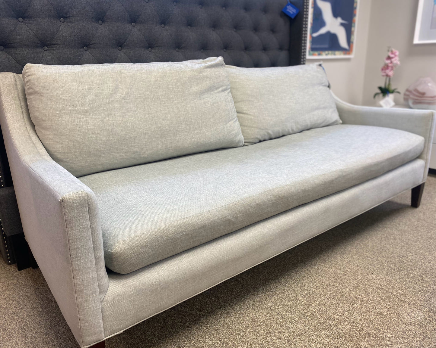 Crate & Barrel Slope Arm Sofa in Light Grey