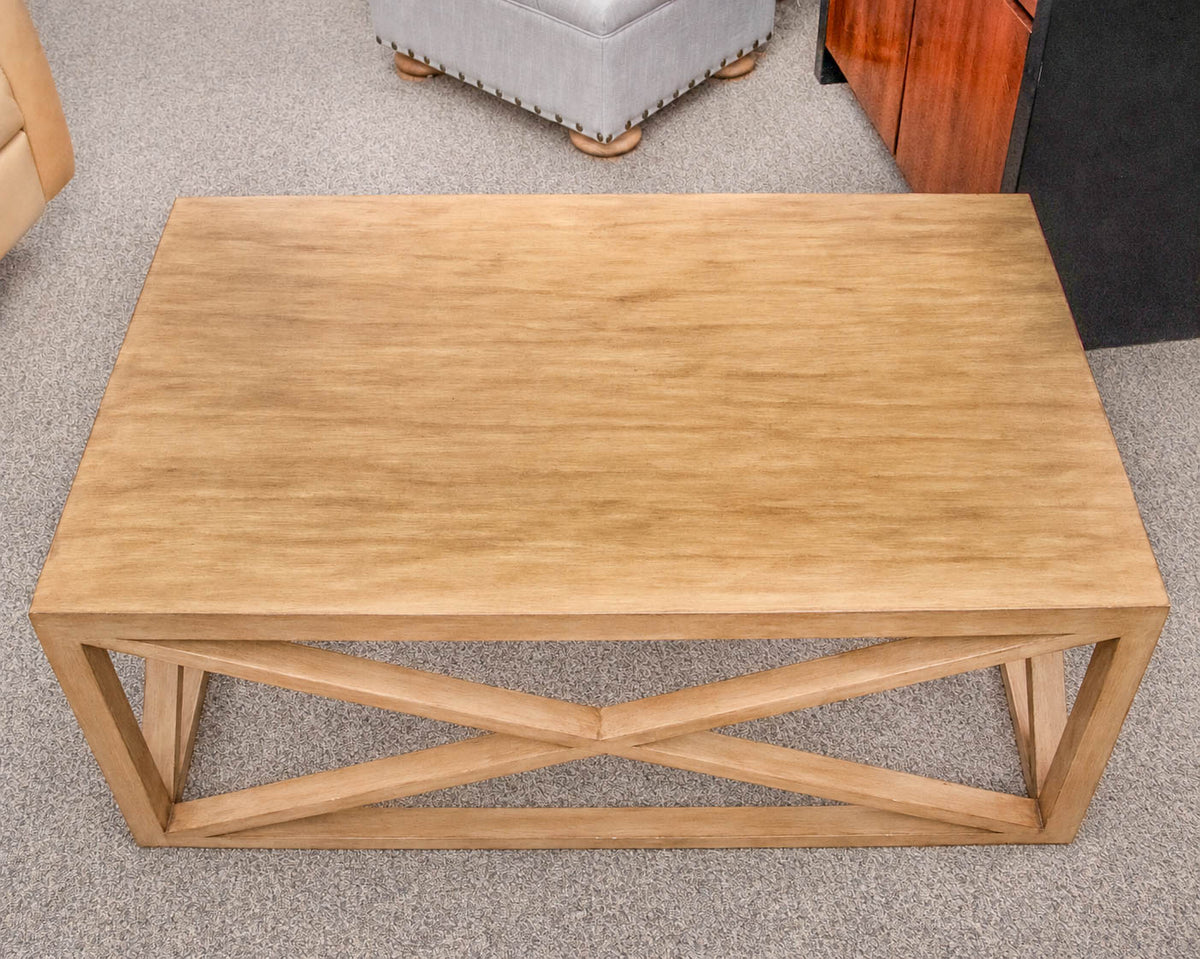 Trestle Style Cocktail Table W/ Cross Brace Base
