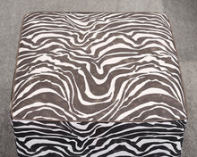 Custom Kravet Square Zebra Ottoman