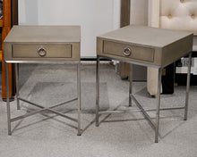 Pair of Restoration Hardware 'Graydon' Shagreen Nightstands