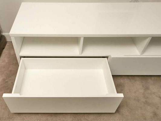 CB2 White Lacquer Media Furniture