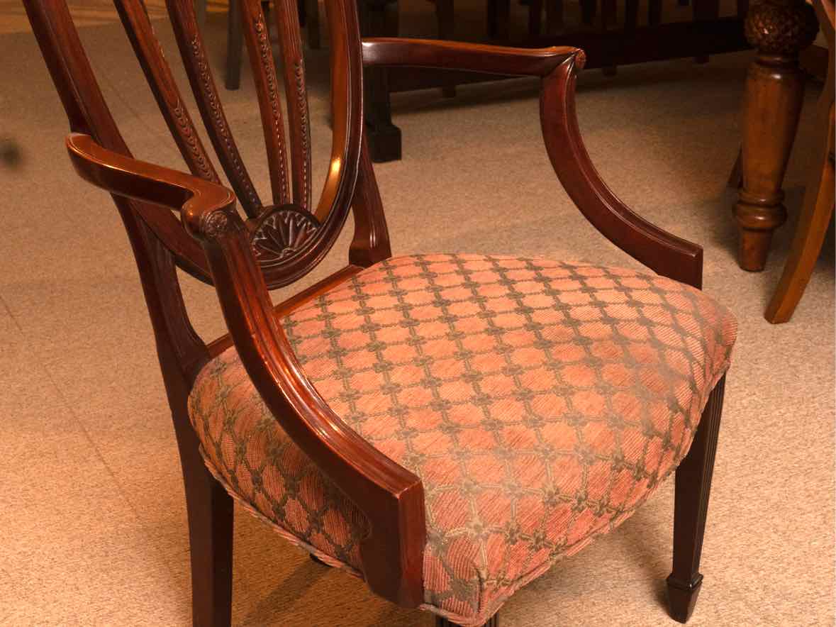 Set of 8 Mahogany Sheild Back Dining Chairs