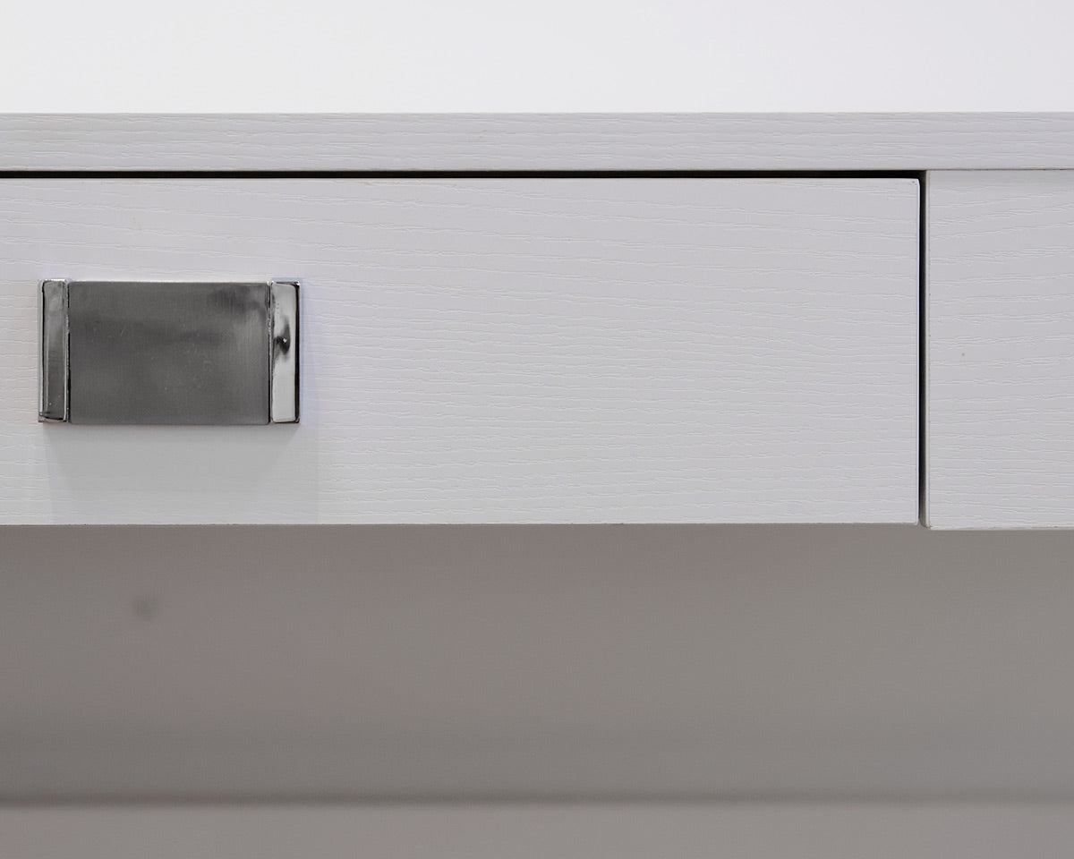 Contemporary White Desk With Acrylic Legs