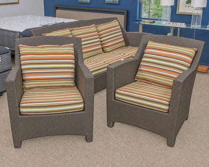 Dedon Dark Woven Wicker Outdoor Sofa & Chair Set