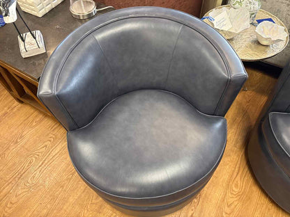 Room & Board Pair of 'Otis' Leather Swivel Chairs