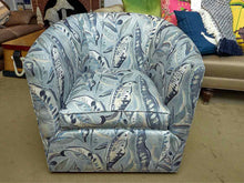 Pair of Circle Furniture Swivel Chairs in Whimsical  Upholstery