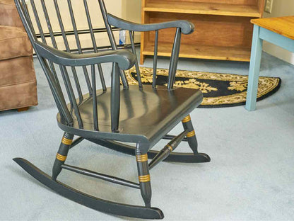 Nichols & Stone Black Finish Stenciling Rocking Chair