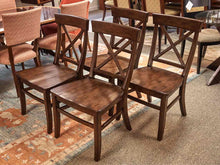 Set of Four Pottery Barn X Back Wooden Dining Chairs