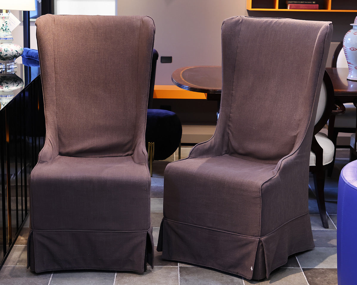 Pair of Slipcovered Hostess Dining Chairs