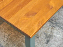 Natural Pine Top 'Aqua Shell' Finish Legs Cocktail Table