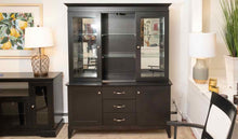 Bermex Wipestain Black Finish 2 Piece China Cabinet with 2 Glass Doors