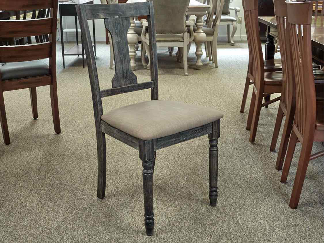 Rustic Barnboard Dining Table, Bench & Pair of Chairs in Dark Rub-Thru Finish