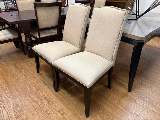 Pair of Linen Dining Chairs