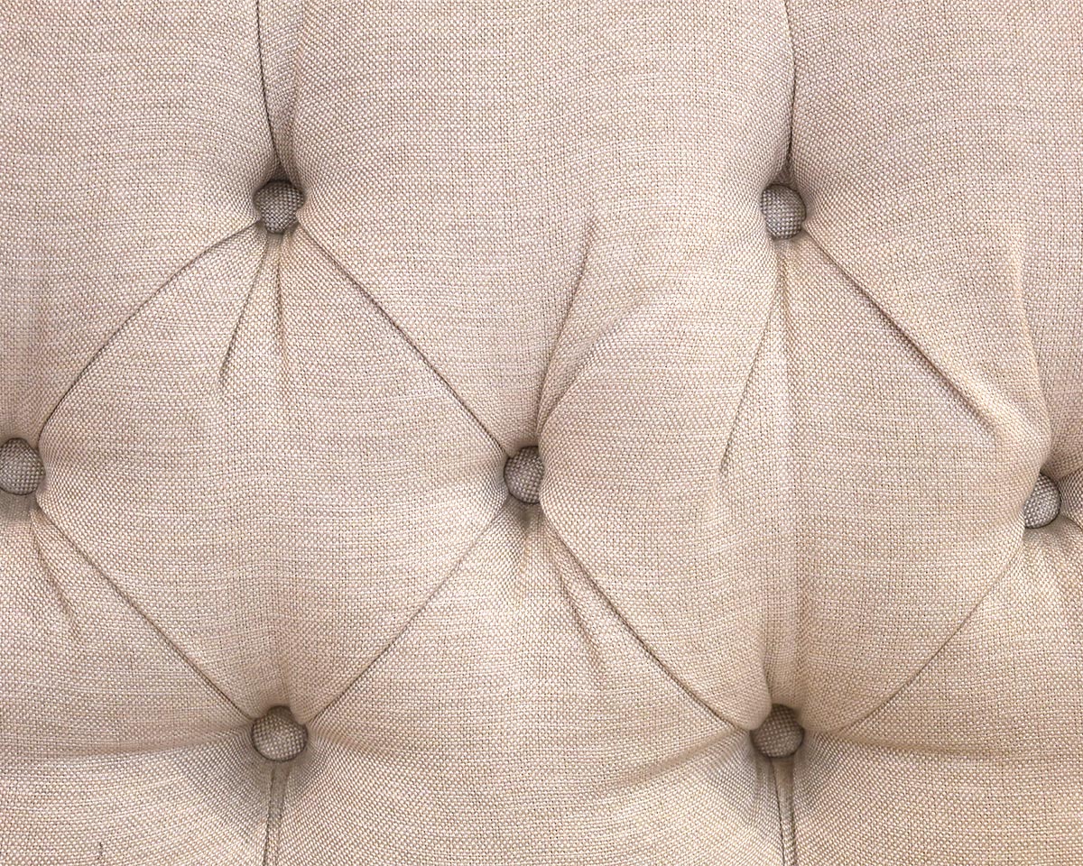 Baker 107" Tufted Shelter-Arm Sofa in White Sand Linen